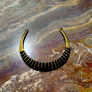 Solid brass choker with wood inlays